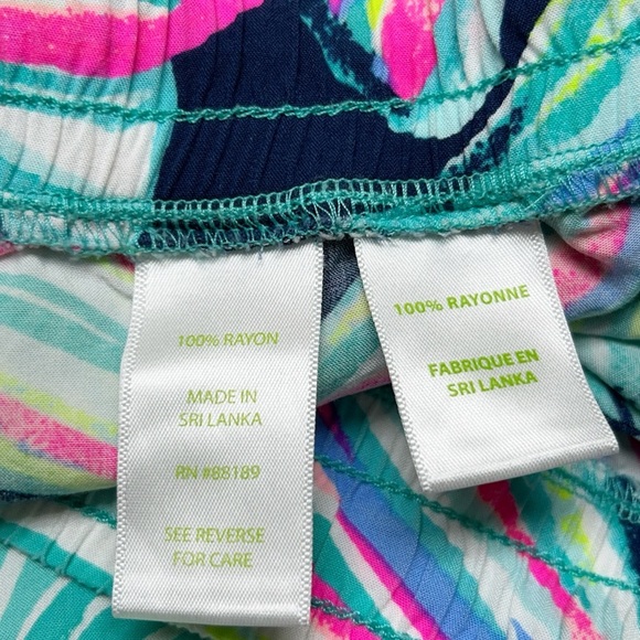 Lilly Pulitzer Shorts Katia High Tide Dancing Lady Flowy Lounge XL - Picture 7 of 8